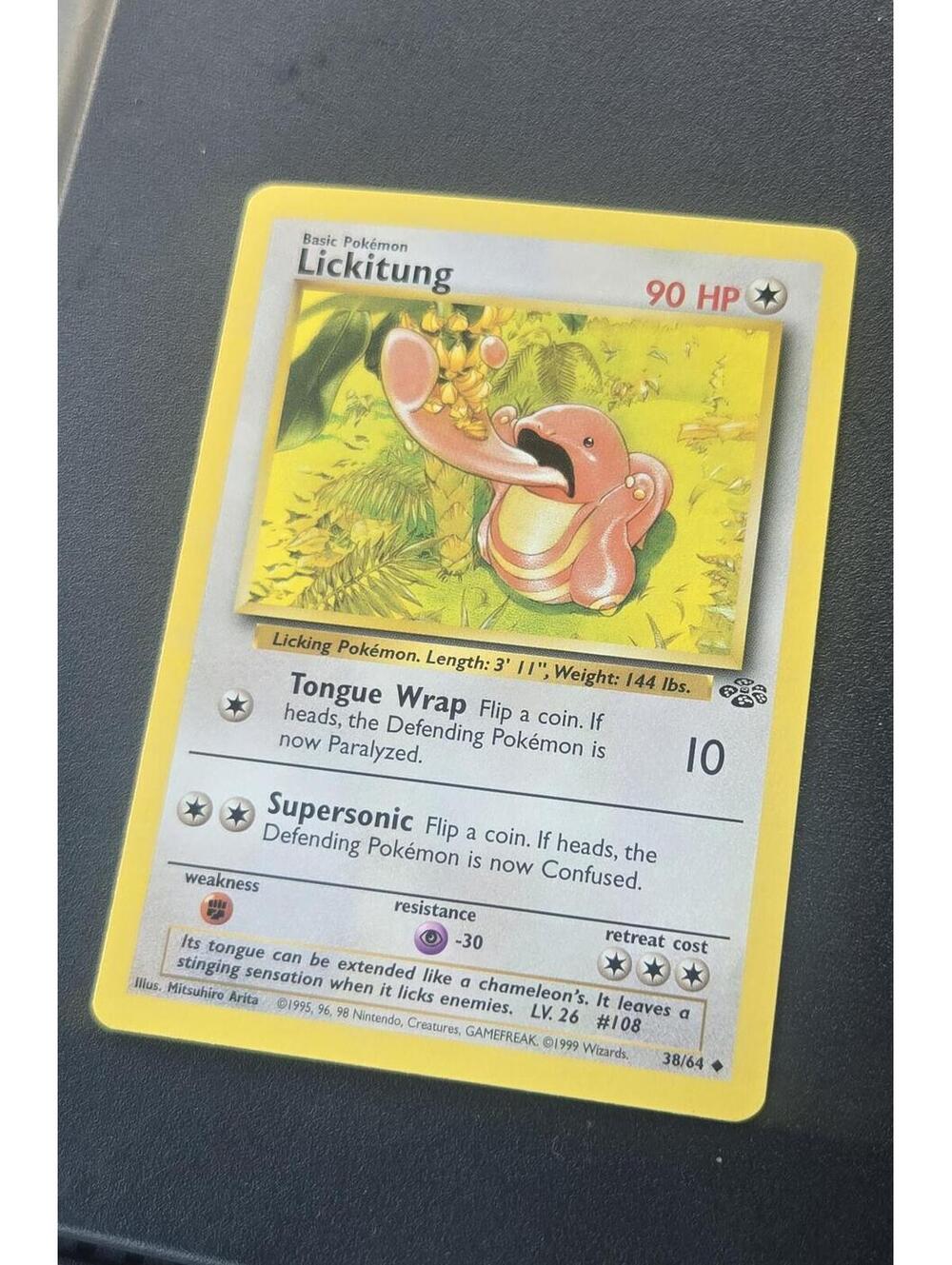 Pokemon Lickitung Basic Card 90 HP 99 vtg
